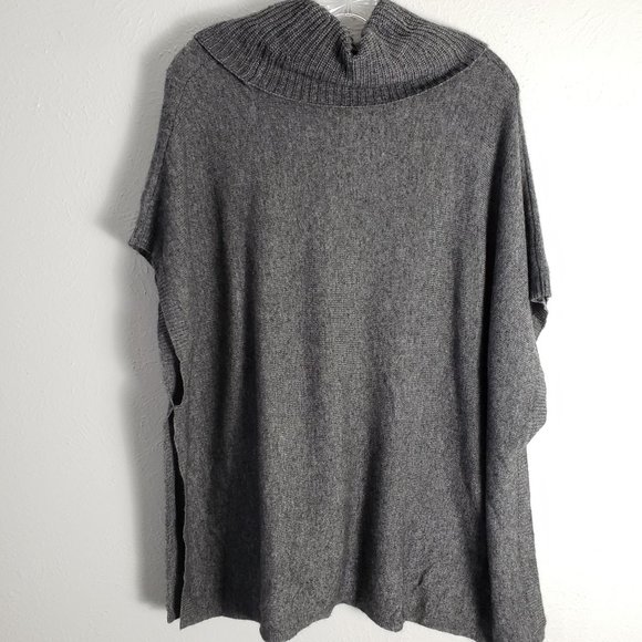 Halogen Wool & Cashmere Blend Cowl Neck Poncho - Picture 3 of 8